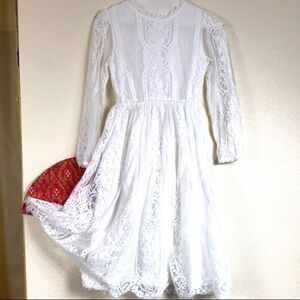Vintage Trish Scully child Lace White Dress Size 10/12